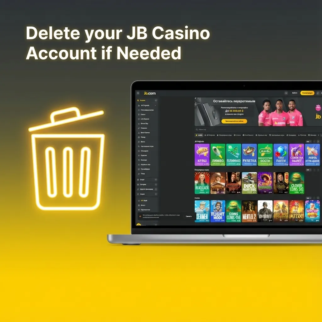 JB Casino account deletion process showing steps to close your gambling account permanently
