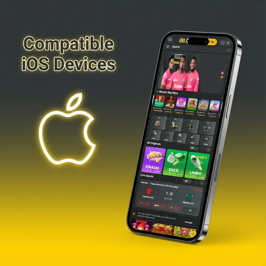 List of compatible iOS devices including iPhone X through 15 series, iPad 7th gen and later, iPad Air 3rd gen+, and all iPad Pro