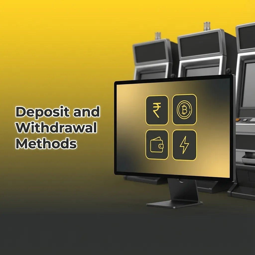 Payment methods including cards, UPI, e-wallets, crypto, and bank transfers for casino deposits and withdrawals.