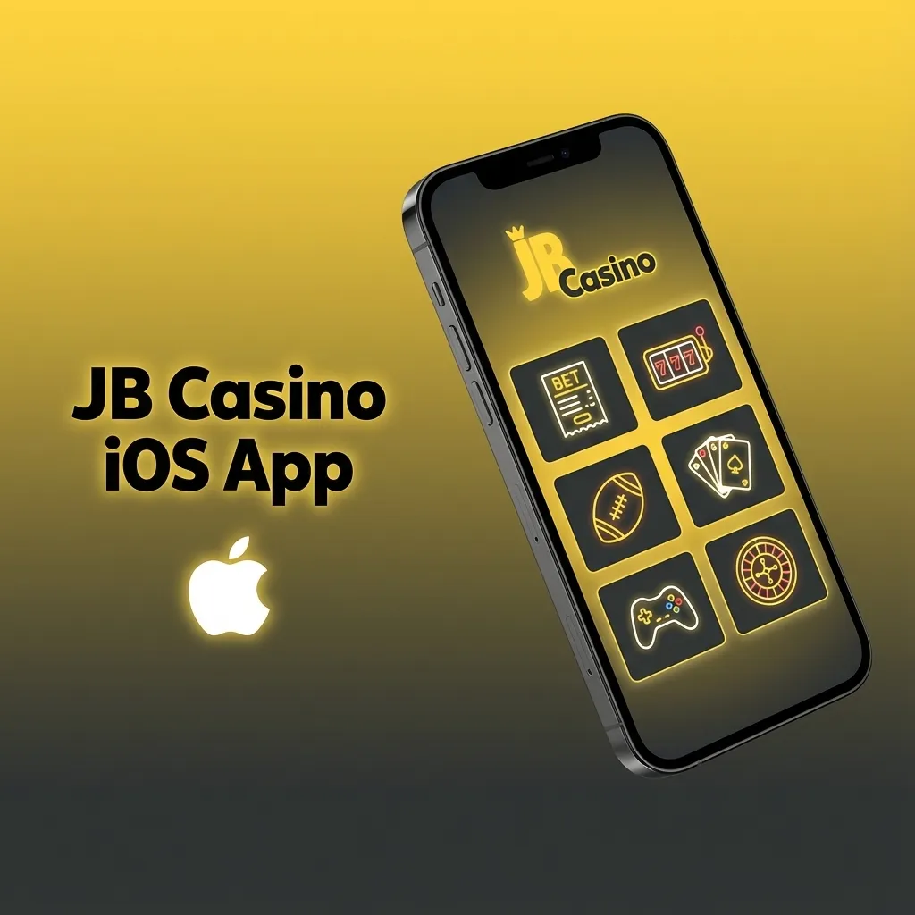 JB Casino iOS app interface on iPhone showing casino games, compatible with iOS 11.0+, free download for mobile gaming