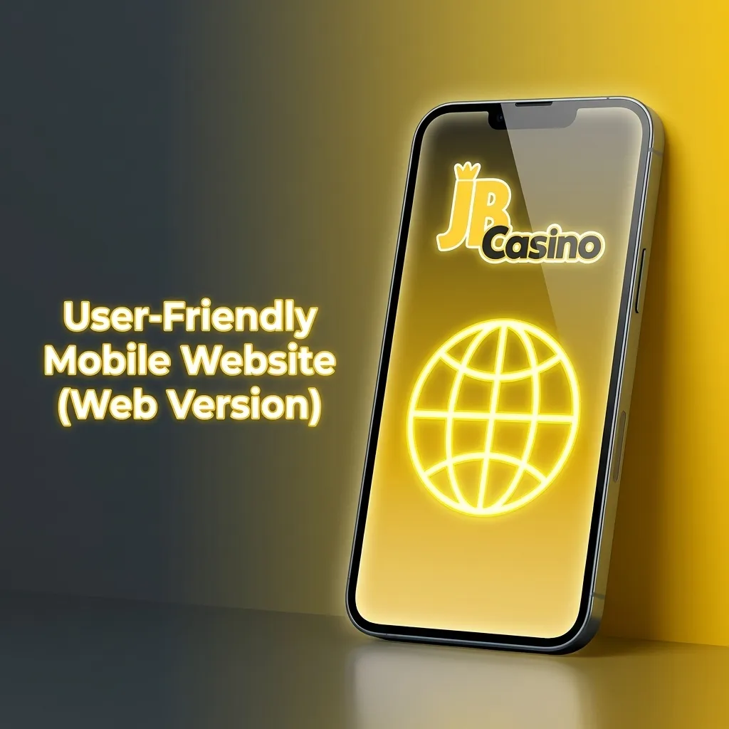 JB Casino responsive mobile website interface showing browser-based gaming features across multiple devices